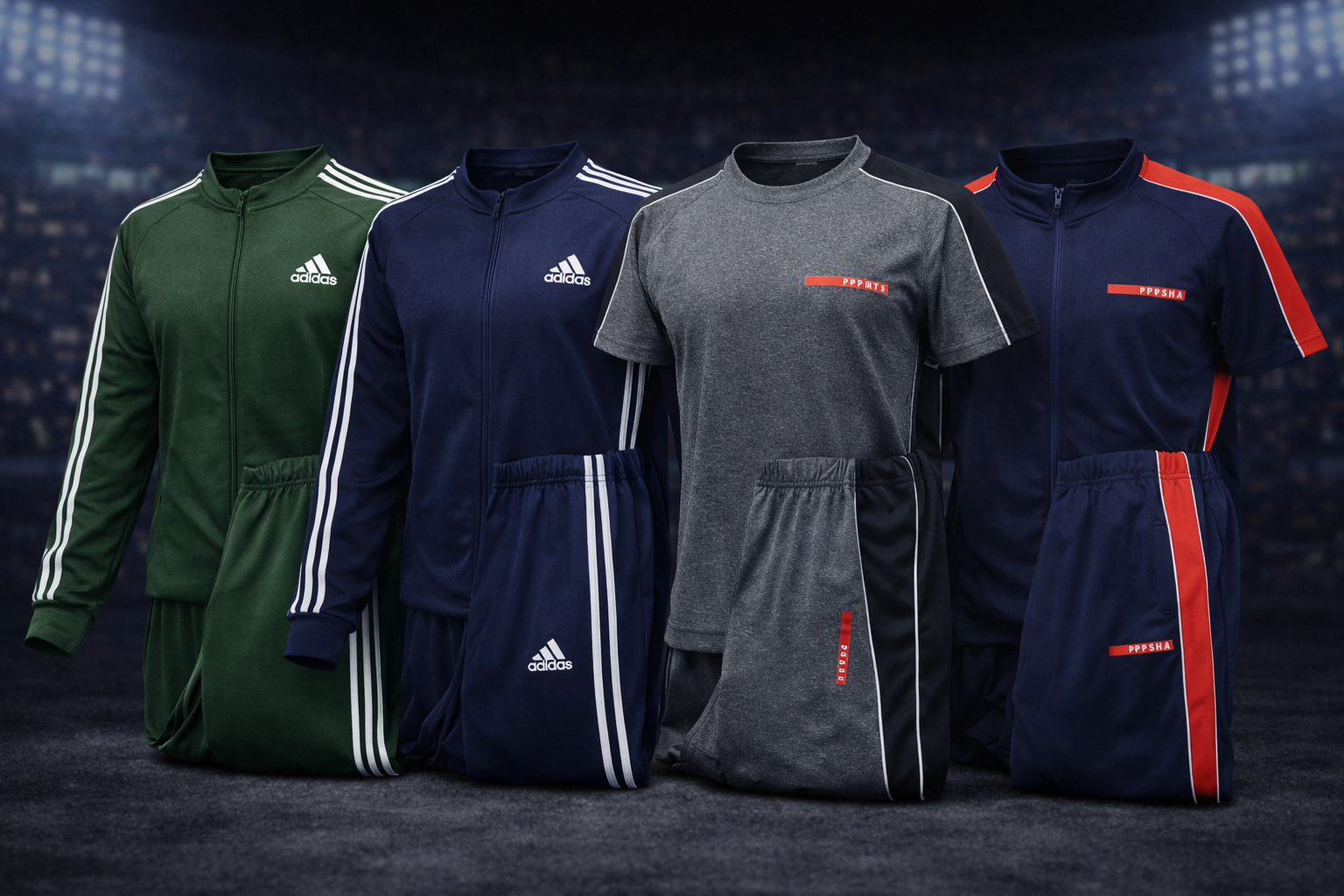 athletic training track suits and sportswear for gym workouts and sports training